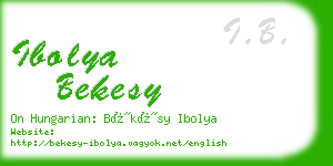 ibolya bekesy business card